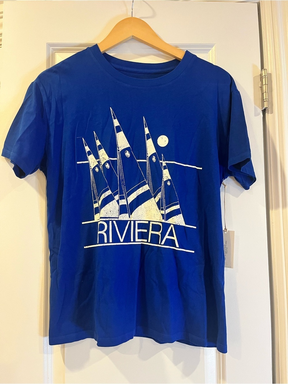Z Supply Blue Riviera Graphic Boyfriend Tee- small